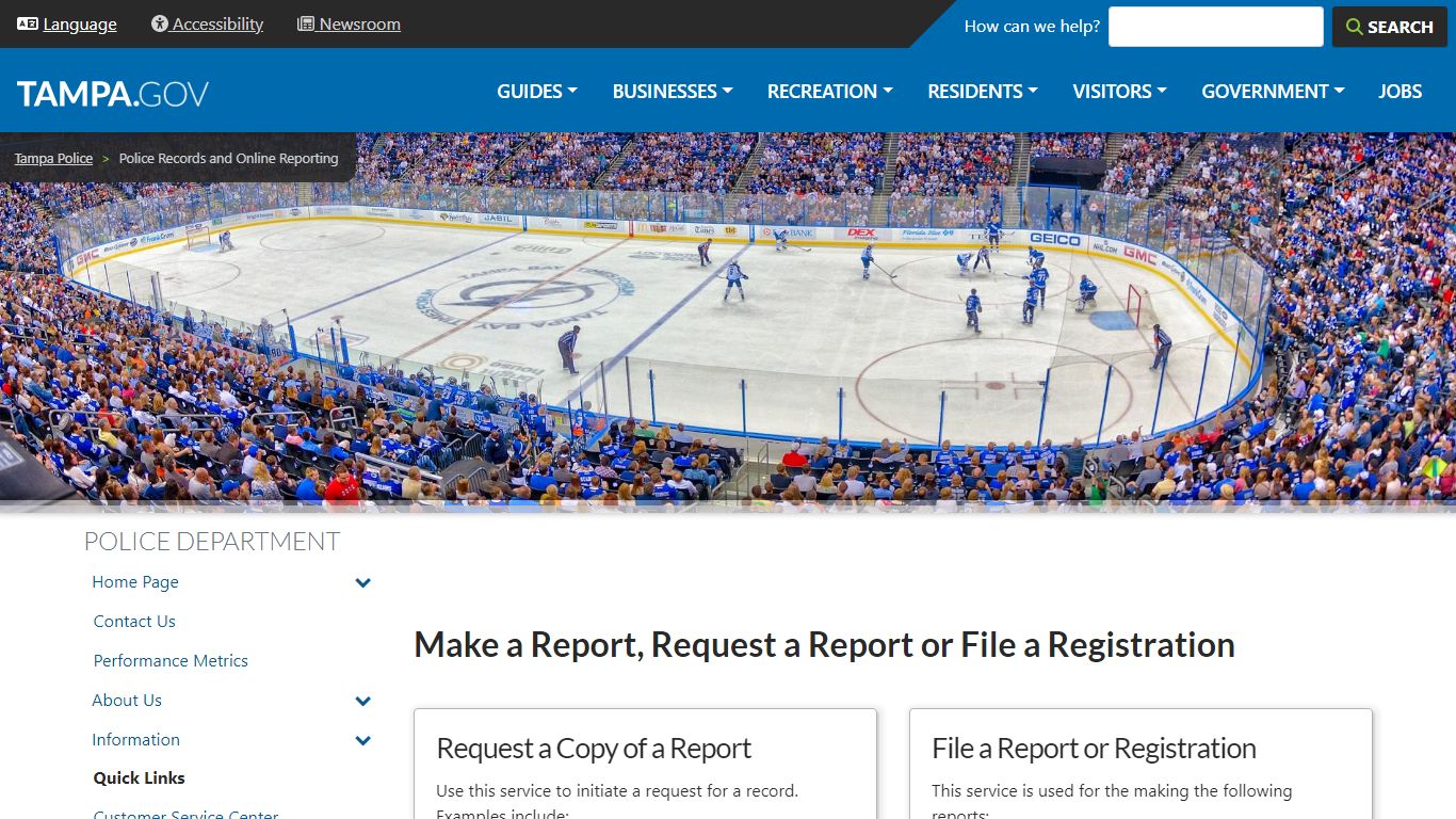 Police Records and Online Reporting | City of Tampa